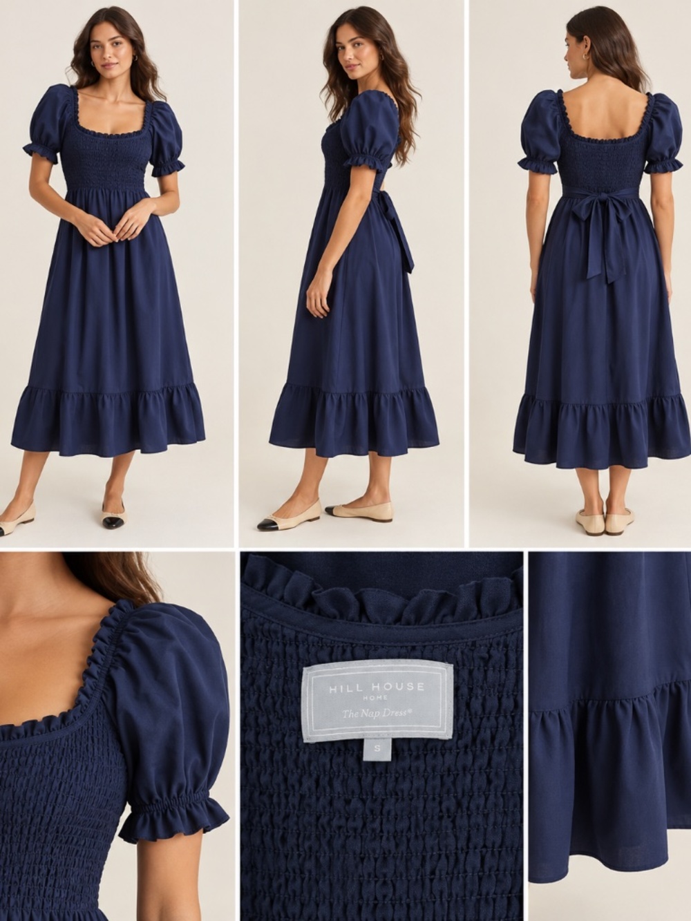 Hill House Home Louisa Nap Dress Navy Blue Size S